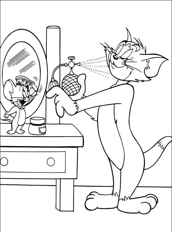 Desenho de Tom e Jerry para colorir e imprimir: número 10