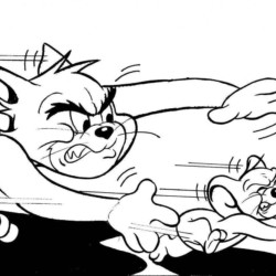 Desenho de Tom e Jerry para colorir e imprimir: número 13