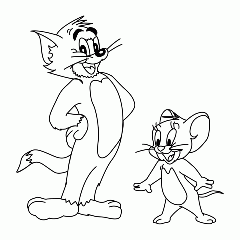 Desenho de Tom e Jerry para colorir e imprimir: número 14