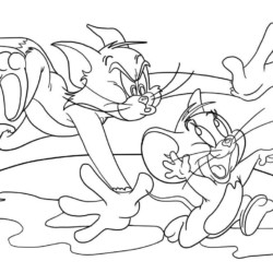Desenho de Tom e Jerry para colorir e imprimir: número 15