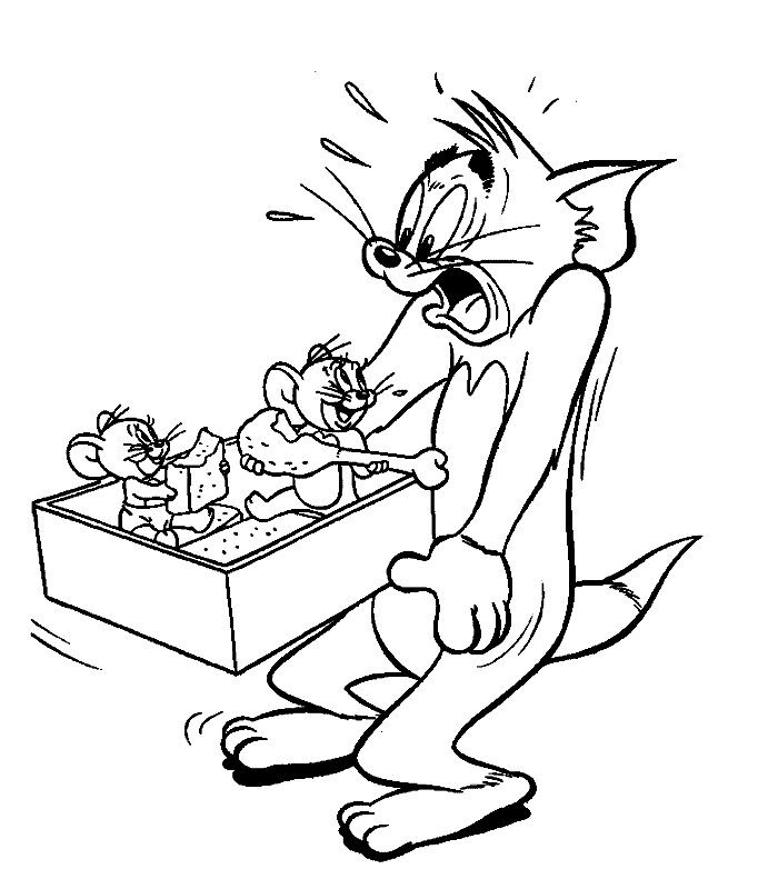 Desenho de Tom e Jerry para colorir e imprimir: número 19