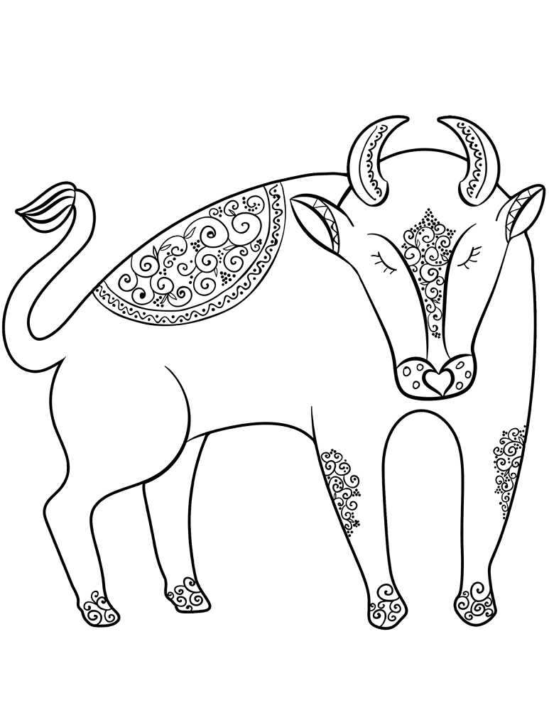 Desenho de Touros para colorir e imprimir: número 4