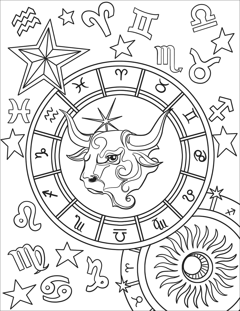 Desenho de Touros para colorir e imprimir: número 5