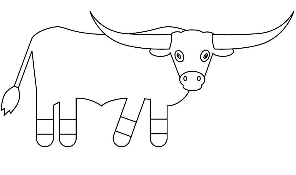 Desenho de Touros para colorir e imprimir: número 8