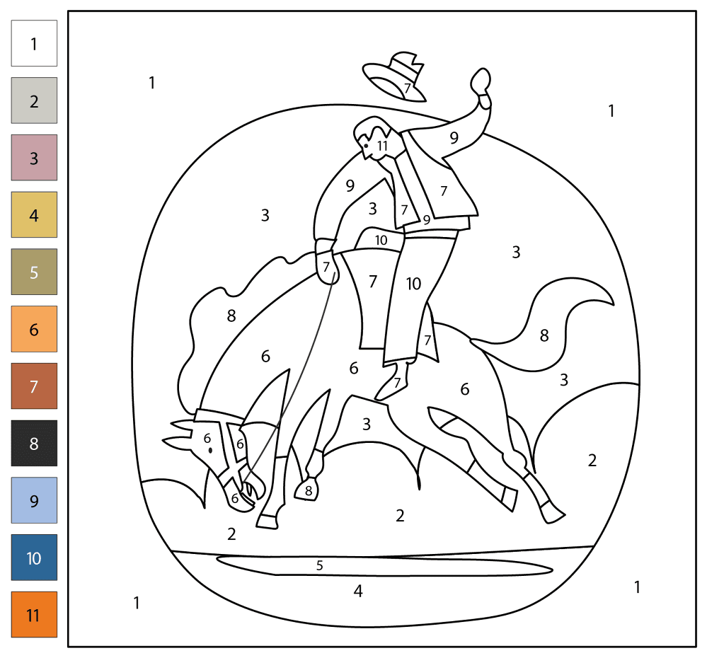 Desenho de Touros para colorir e imprimir: número 10
