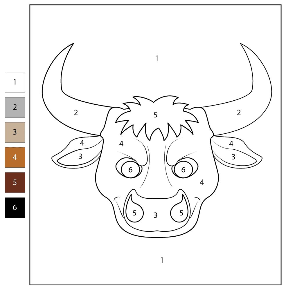 Desenho de Touros para colorir e imprimir: número 48