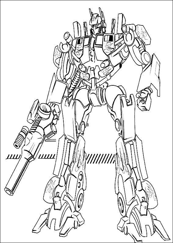 Desenho de Transformers para colorir e imprimir: número 1