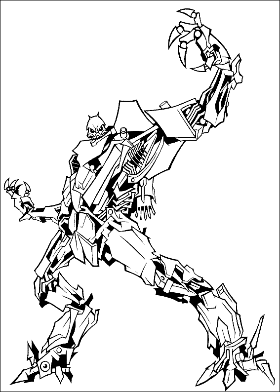 Desenho de Transformers para colorir e imprimir: número 2