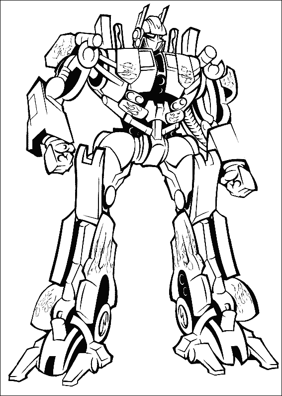 Desenho de Transformers para colorir e imprimir: número 6