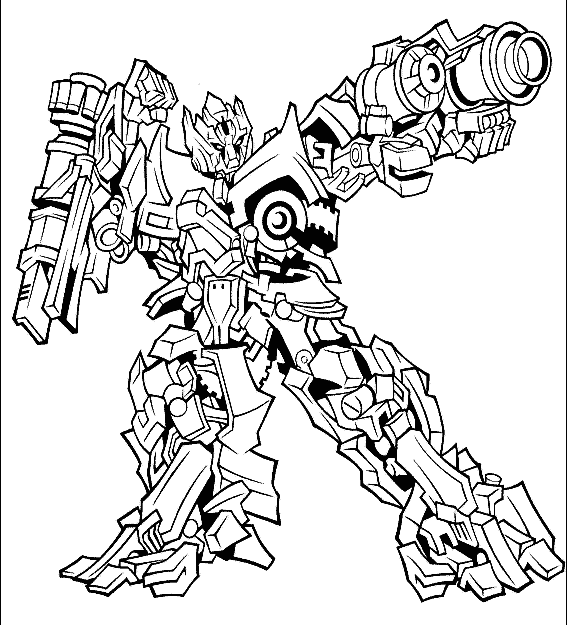 Desenho de Transformers para colorir e imprimir: número 8