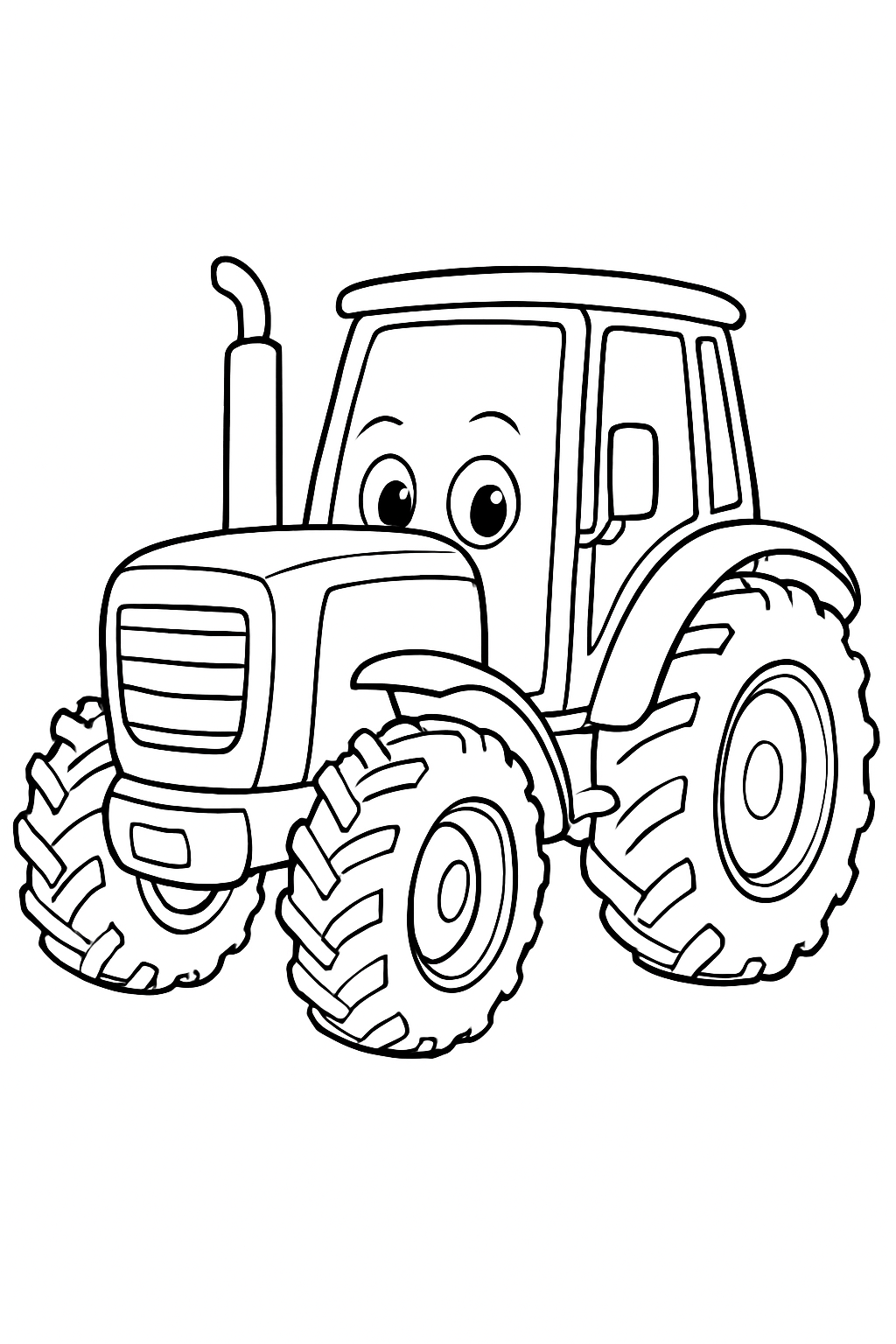 Desenho de Trator para colorir e imprimir: número 3