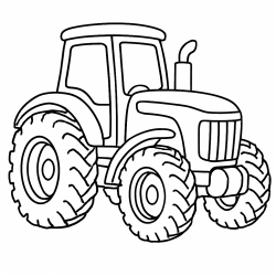 Desenho de Trator para colorir e imprimir: número 4
