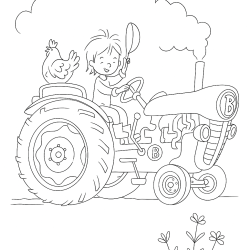 Desenho de Trator para colorir e imprimir: número 6