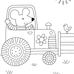 Desenho de Trator para colorir e imprimir: número 10