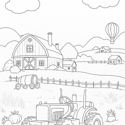 Desenho de Trator para colorir e imprimir: número 11