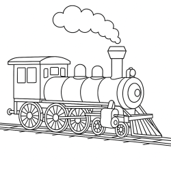 Desenho de Trem para colorir e imprimir: número 1