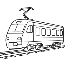 Desenho de Trem para colorir e imprimir: número 3