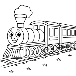 Desenho de Trem para colorir e imprimir: número 14