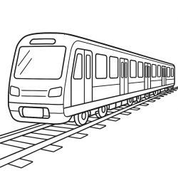 Desenho de Trem para colorir e imprimir: número 17