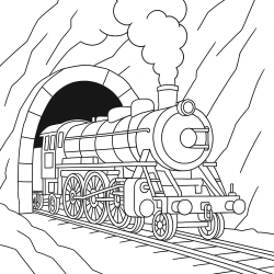 Desenho de Trem para colorir e imprimir: número 18