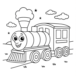 Desenho de Trem para colorir e imprimir: número 20