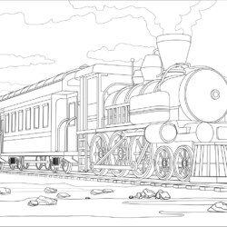 Desenho de Trem para colorir e imprimir: número 22
