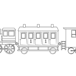 Desenho de Trem para colorir e imprimir: número 23