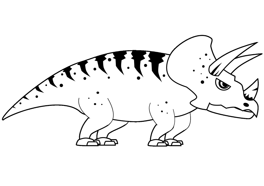 Desenho de Tricerátopo para colorir e imprimir: número 6