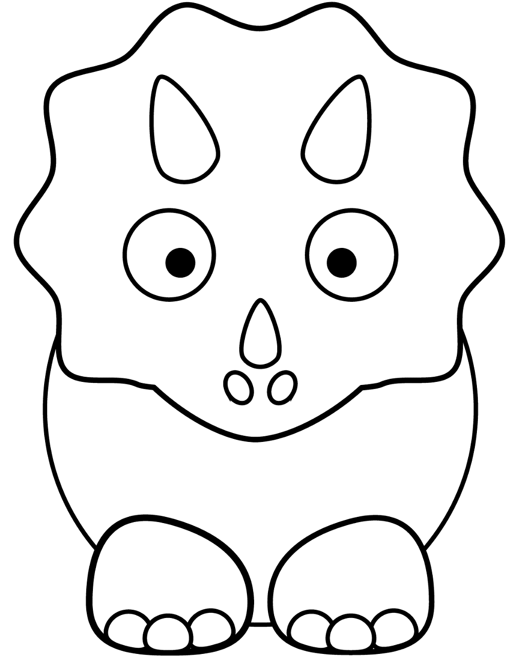 Desenho de Tricerátopo para colorir e imprimir: número 14