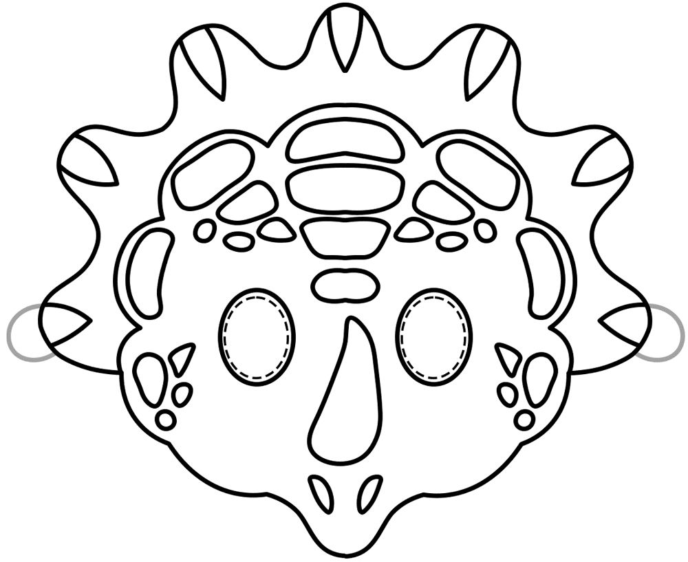Desenho de Tricerátopo para colorir e imprimir: número 16