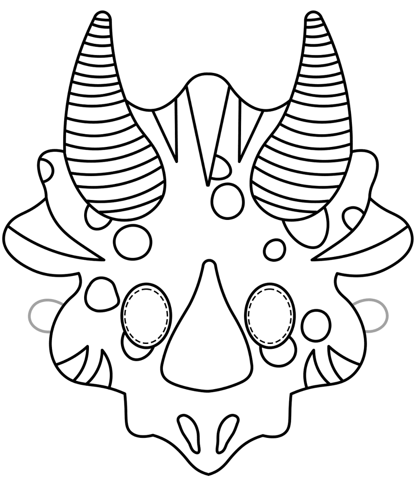Desenho de Tricerátopo para colorir e imprimir: número 17