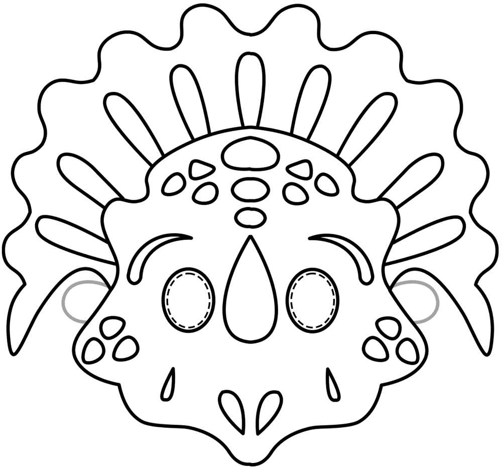 Desenho de Tricerátopo para colorir e imprimir: número 18