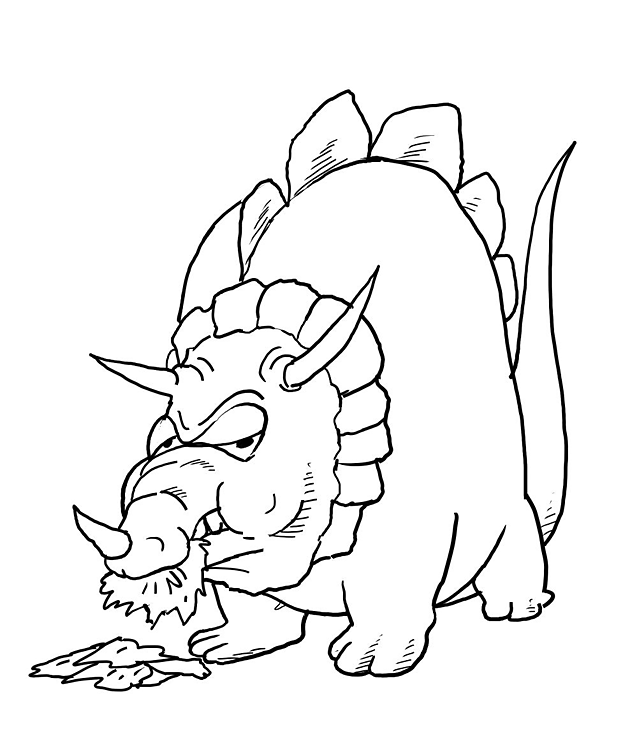 Desenho de Tricerátopo para colorir e imprimir: número 19