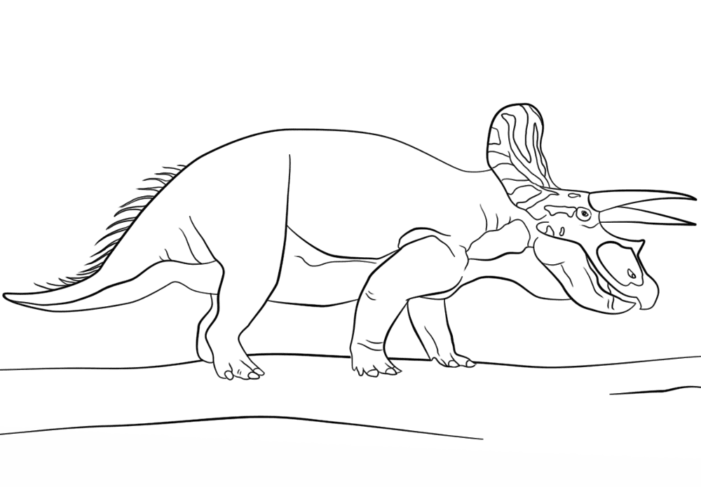 Desenho de Tricerátopo para colorir e imprimir: número 22