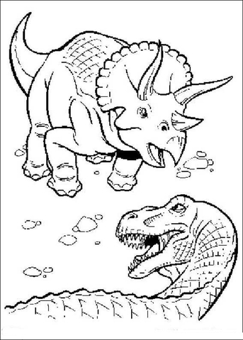 Desenho de Tricerátopo para colorir e imprimir: número 25