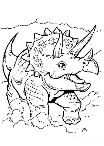 Desenho de Tricerátopo para colorir e imprimir: número 26