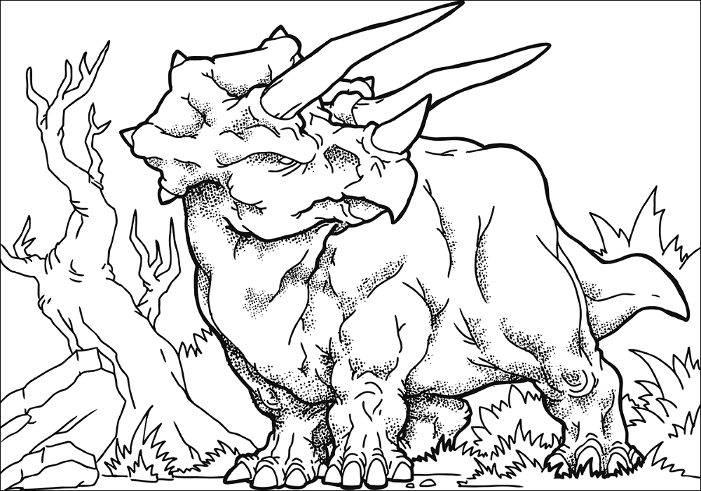 Desenho de Tricerátopo para colorir e imprimir: número 27