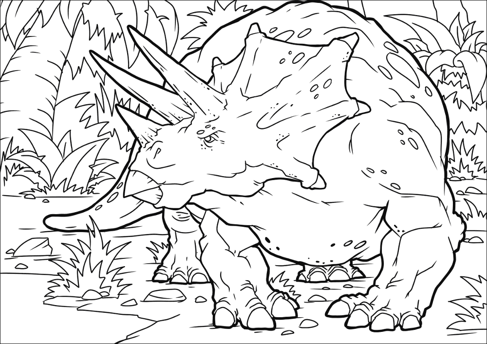 Desenho de Tricerátopo para colorir e imprimir: número 30