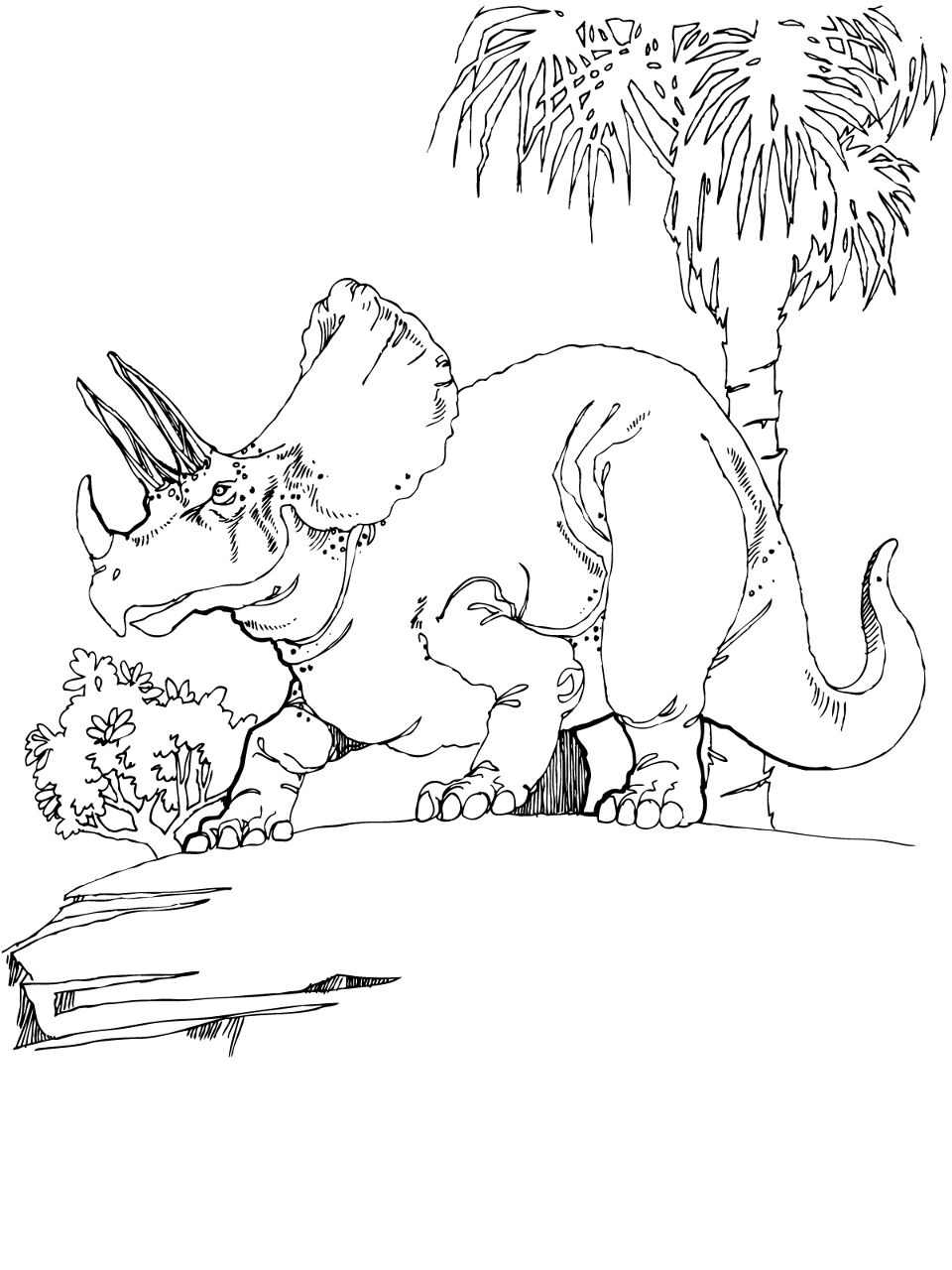 Desenho de Tricerátopo para colorir e imprimir: número 32