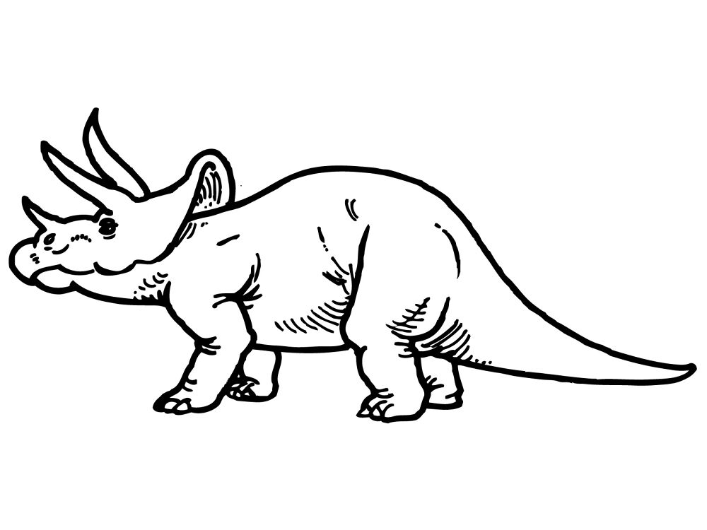 Desenho de Tricerátopo para colorir e imprimir: número 33