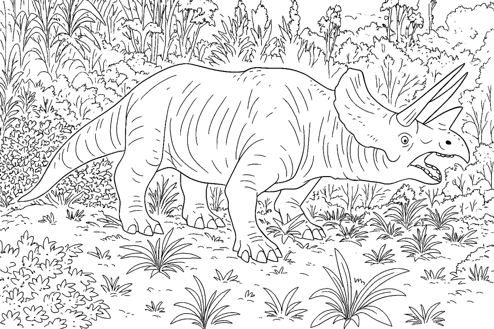 Desenho de Tricerátopo para colorir e imprimir: número 38