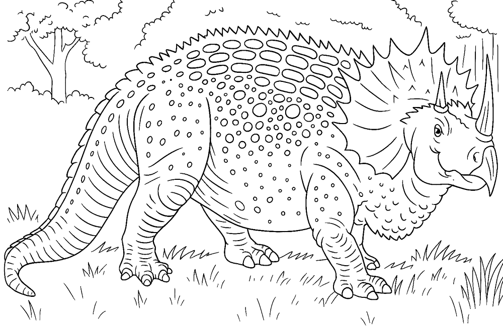 Desenho de Tricerátopo para colorir e imprimir: número 40