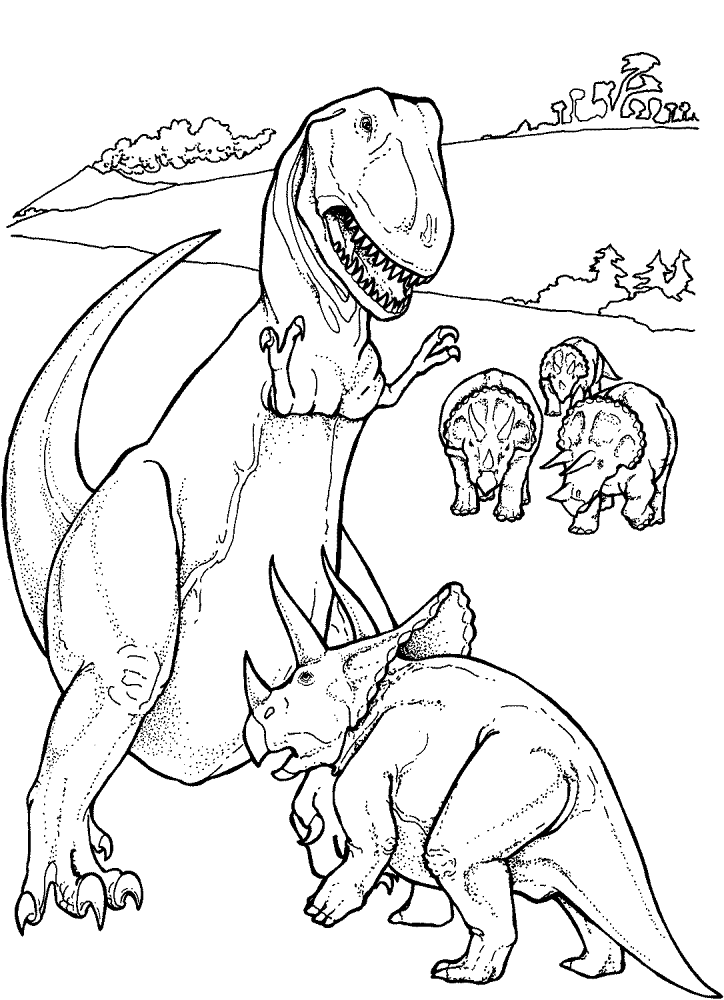 Desenho de Tricerátopo para colorir e imprimir: número 41