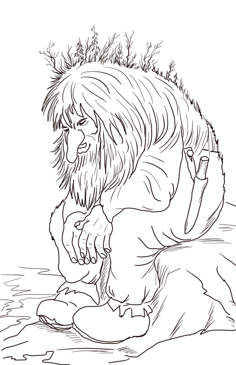 Desenho de Trolls para colorir e imprimir: número 4
