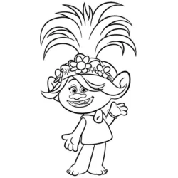 Desenho de Trolls para colorir e imprimir: número 8
