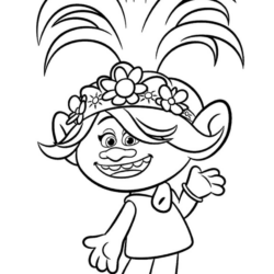 Desenho de Trolls para colorir e imprimir: número 10