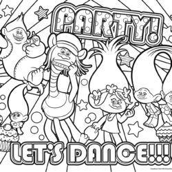 Desenho de Trolls para colorir e imprimir: número 13