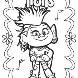Desenho de Trolls para colorir e imprimir: número 14