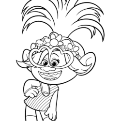 Desenho de Trolls para colorir e imprimir: número 15