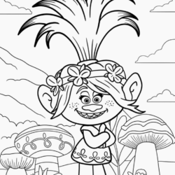 Desenho de Trolls para colorir e imprimir: número 16